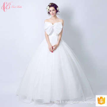 2017 Robe de mariée en dentelle douce Robe de mariée Bowknot Chine sur mesure